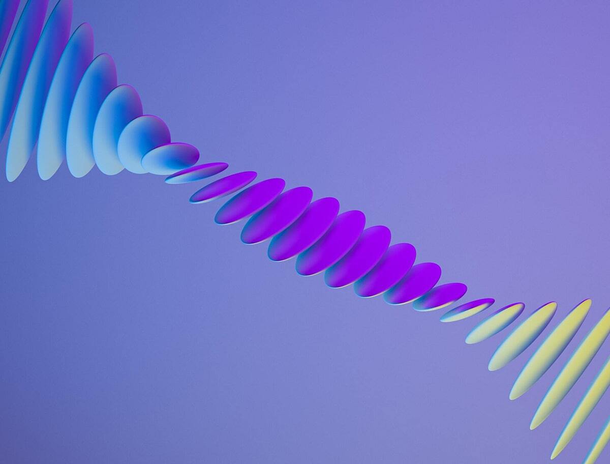 A dark purple geometric design of a stack of overlapping squares, representing an NFT marketplace.
