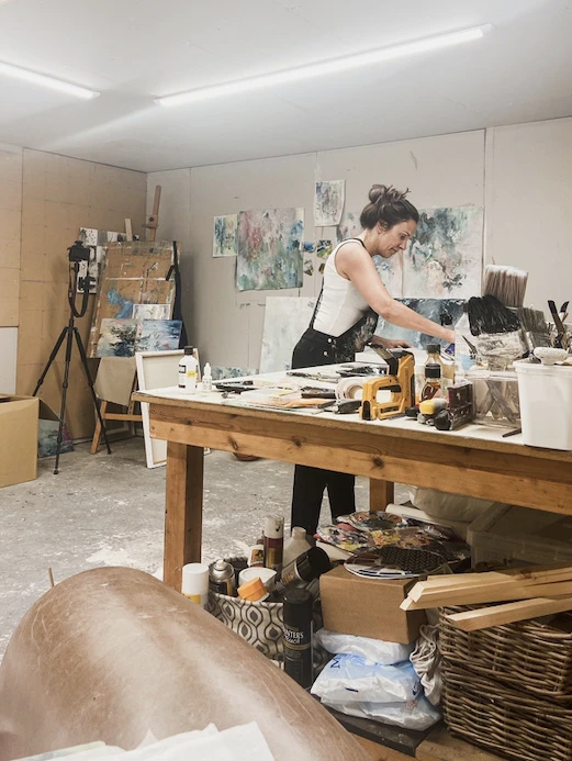 Amanda Heath at work in her workshop