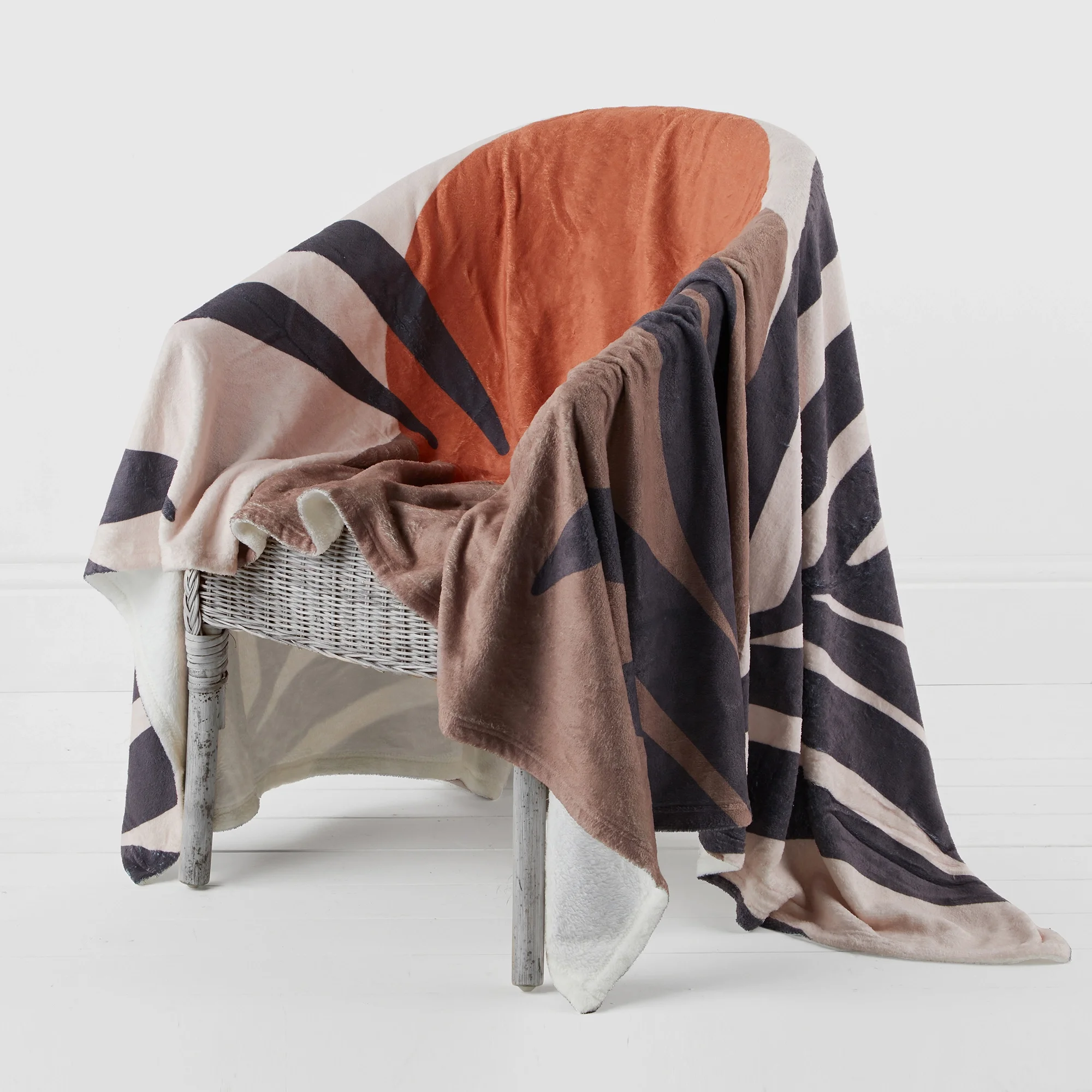 Coral fleece throw