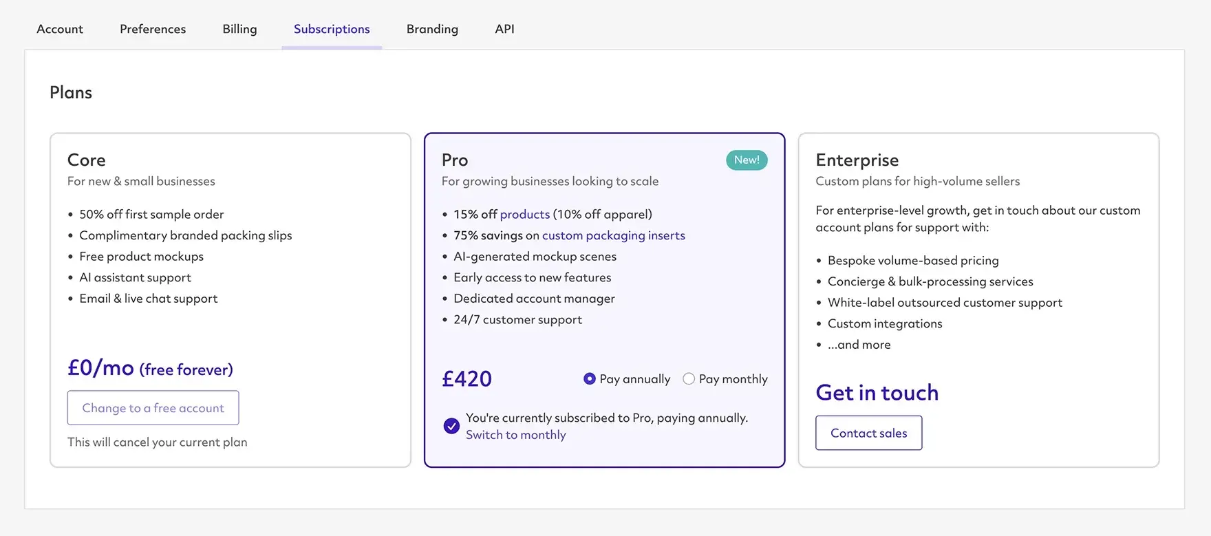 Prodigi Pro dashboard