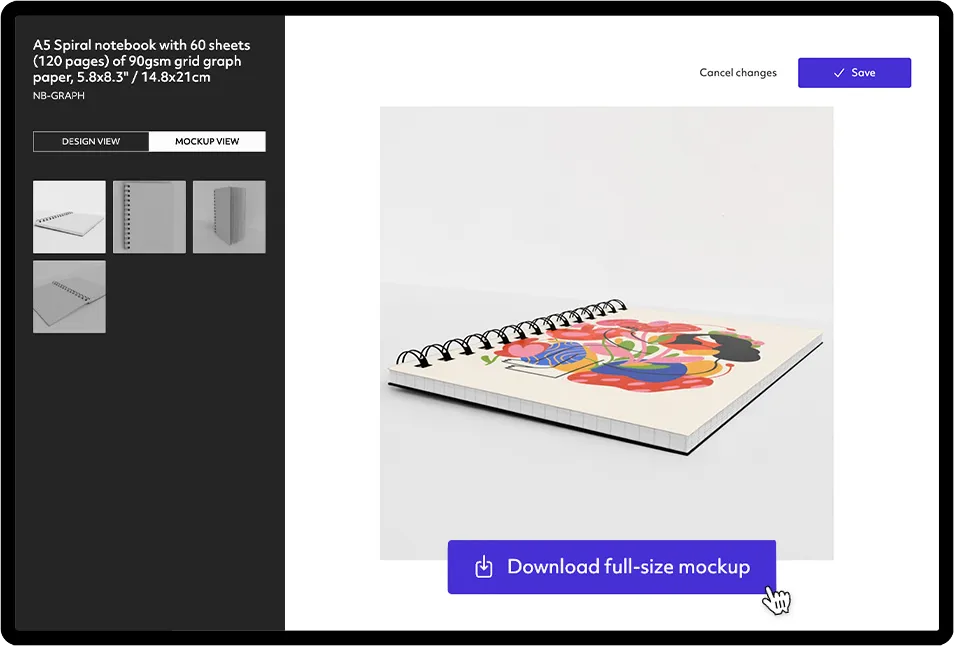 Prodigi image editor showing a mockup