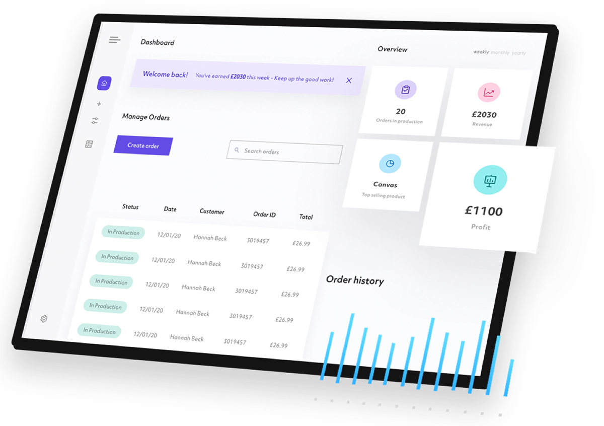 A print API with a UI