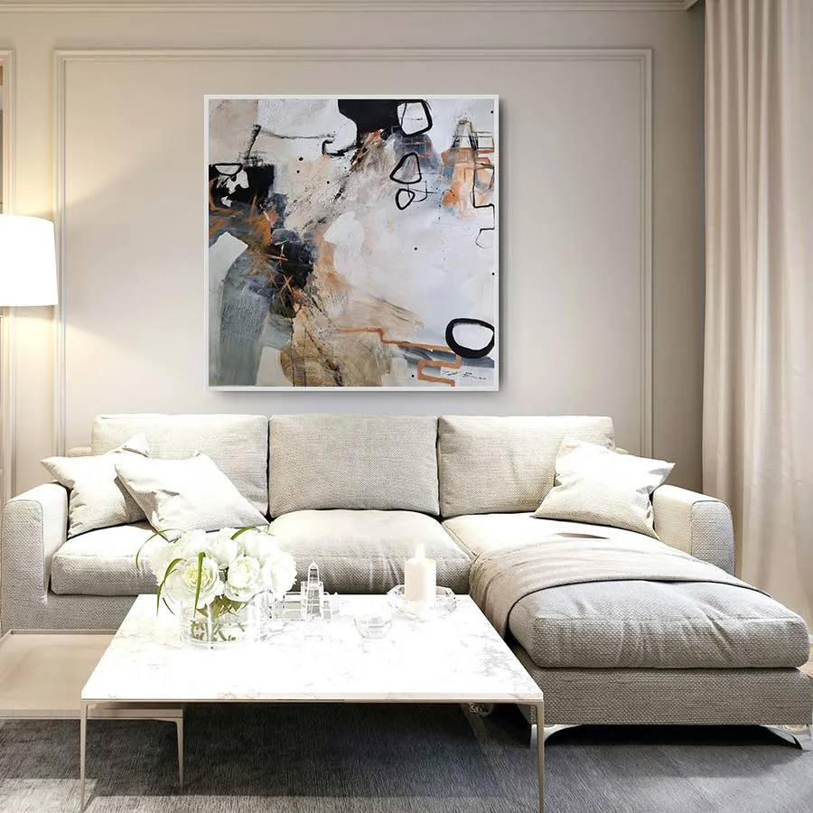 Natasha Barnes framed art in situ