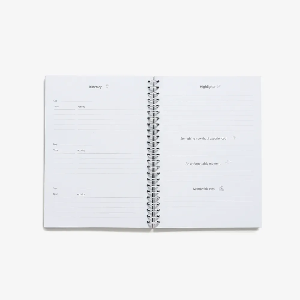 Prodigi travel journal inner pages