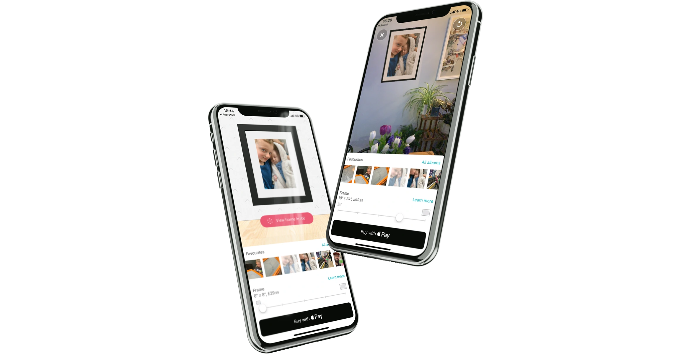 Quickframe app products by Prodigi